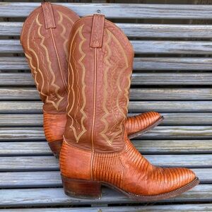 Vintage 80s Exotic Lizard Cowboy Boots
